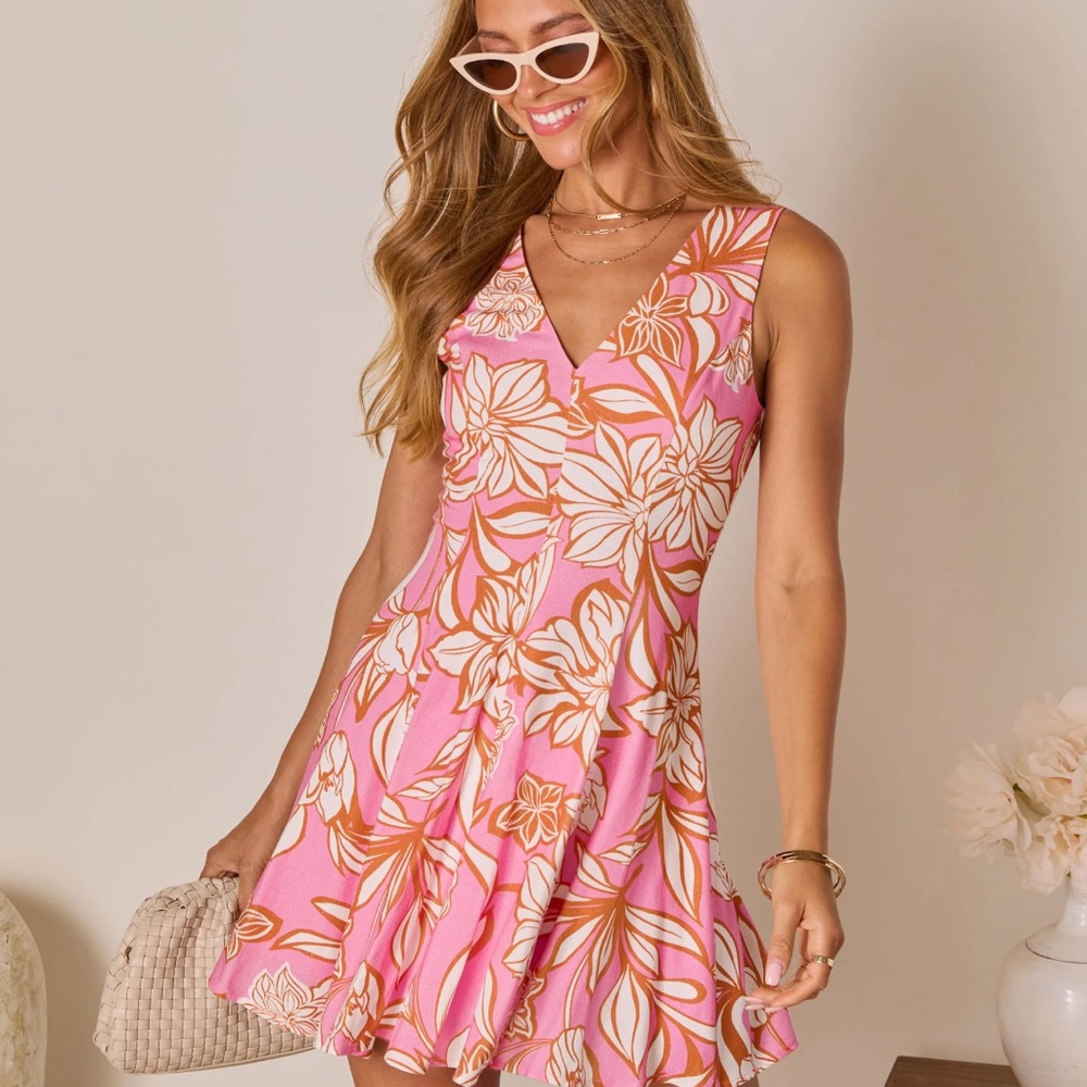 Vici Pink and Orange Floral Top
